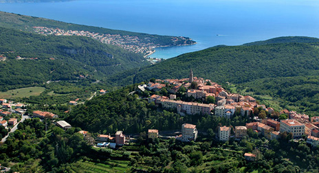 Blick auf Labin in Istrien